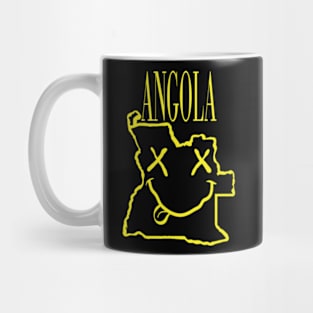 Vibrant Angola Africa x Eyes Happy Face: Unleash Your 90s Grunge Spirit! Smiling Squiggly Mouth Dazed Happy Face Mug